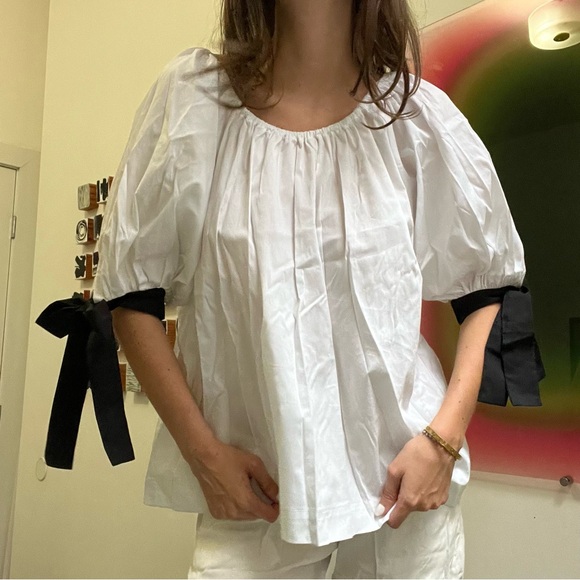 Eliza Faulkner Puff Bow Blouse - Picture 1 of 4